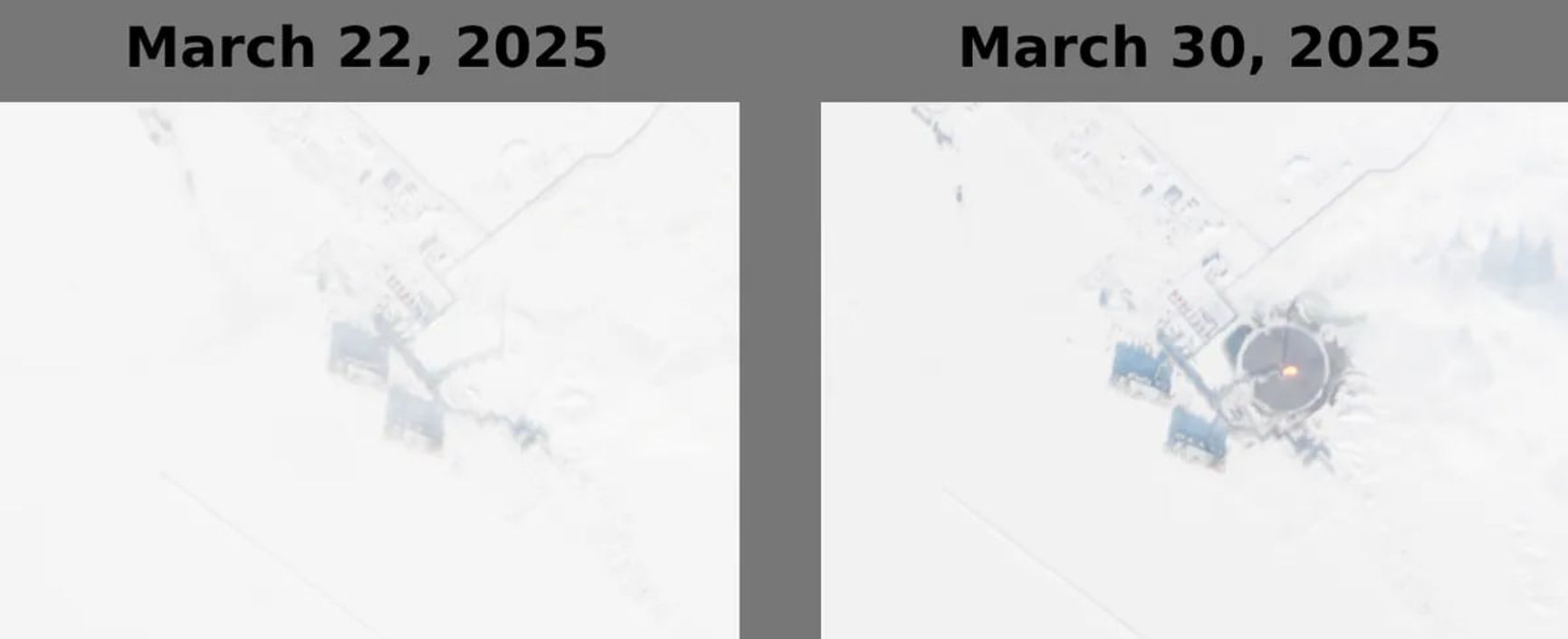 Изображения экспортного проекта «Арктик СПГ-2», сделанные спутником Sentinel 2