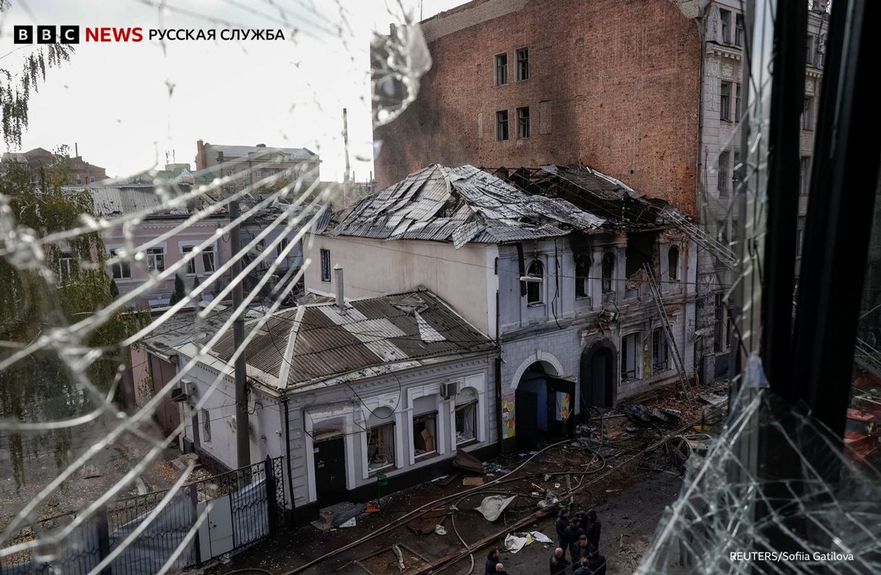 Последствия попадания по детскому саду в Харькове 22 октября 2025 года