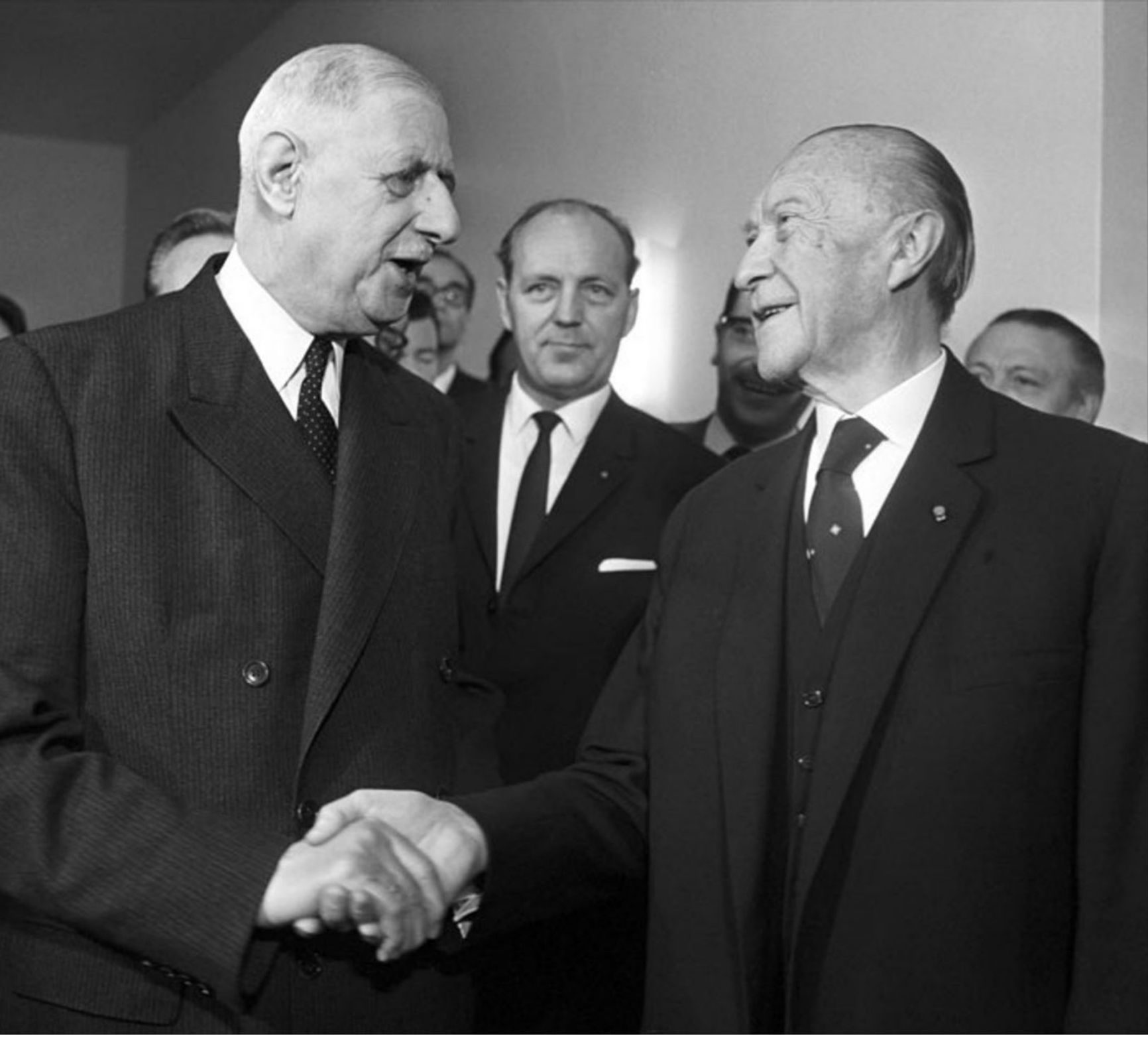 Charles de Gaulle and Konrad Adenauer, Paris, 1963 
