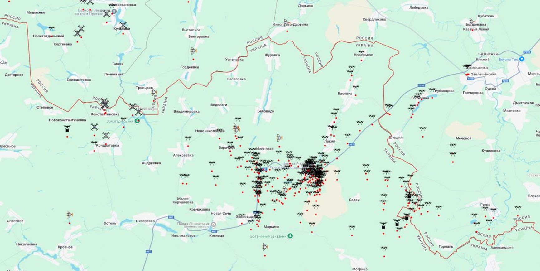 Активность украинских дронов на курском направлении