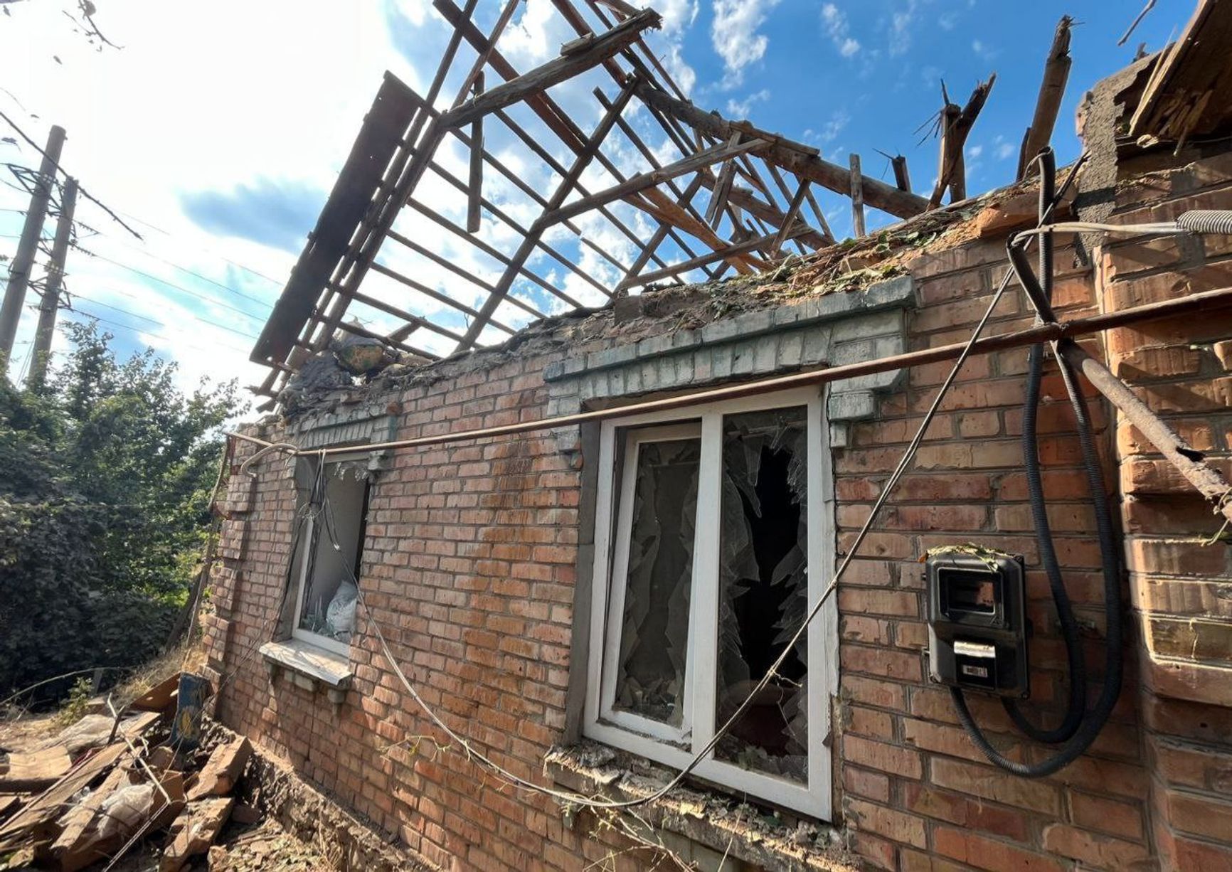 Последствия налета на Каменский район в Днепропетровской области